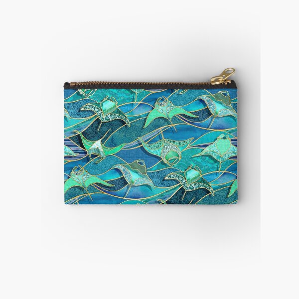 Item preview, Patchwork Manta Rays in Teal Blue and Jade Green designed and sold by micklyn.