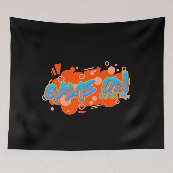 Item preview, Game On Laser Tag Graffiti Orange Blue designed and sold by jacks-tees.