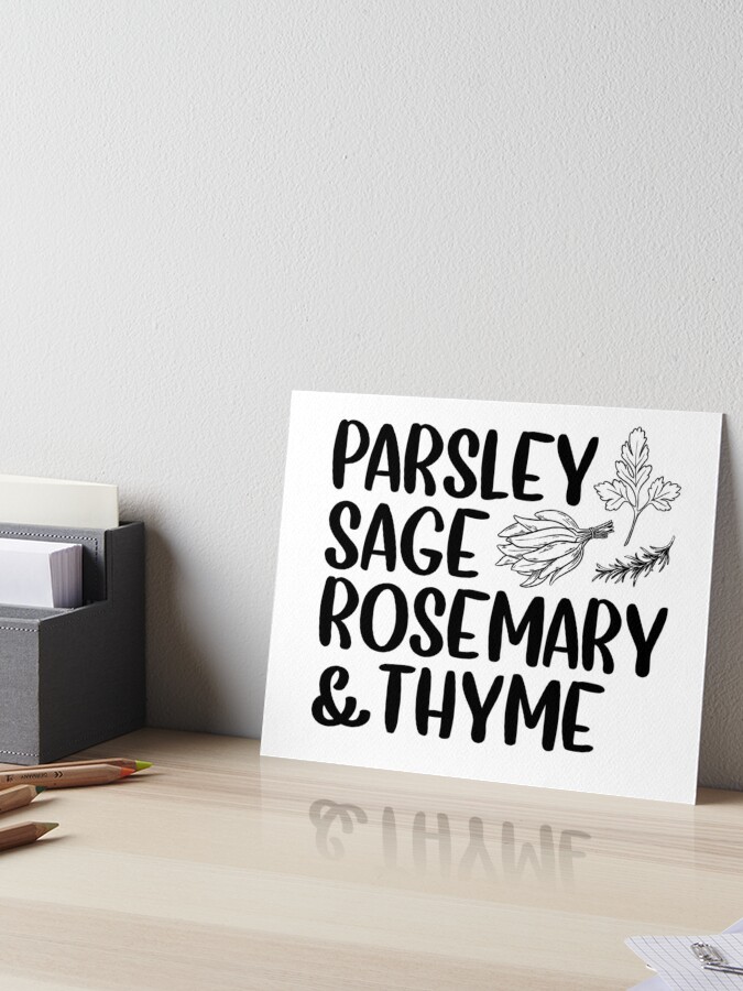 Parsley Sage Rosemary & Thyme Watercolor Art Print