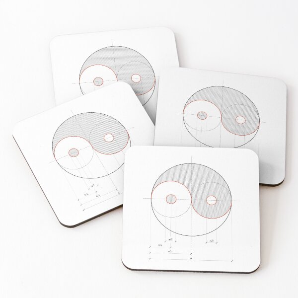 Item preview, Yin Yang technical drawing designed and sold by kallyfactory.