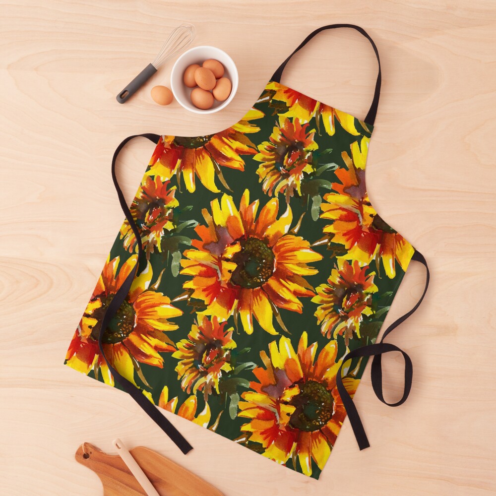 Watercolor Sunflowers Apron
