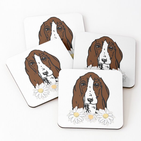 Item preview, Basset with flowers designed and sold by NinaBetterNot.