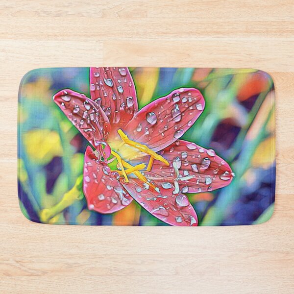 Item preview, Beautiful Red Flower With Rain Drops designed and sold by Indra Agrawal.