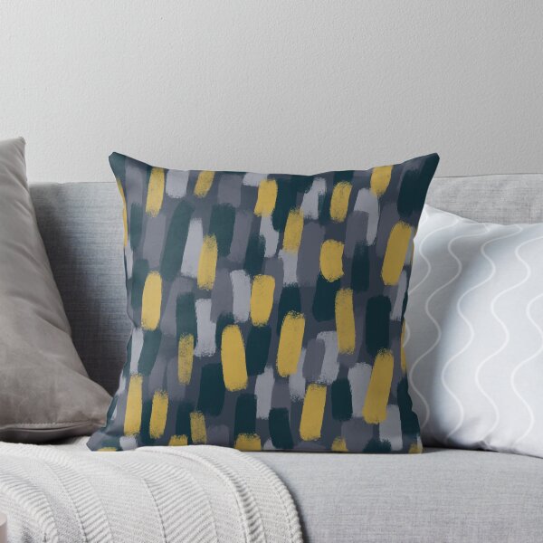 Item preview, Abstract Grey and Mustard Yellow Ochre Paint Brush Effect  designed and sold by OneThreeSix.