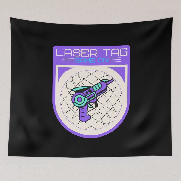 Item preview, Laser Tag Game On Emblem Raygun Purple designed and sold by jacks-tees.