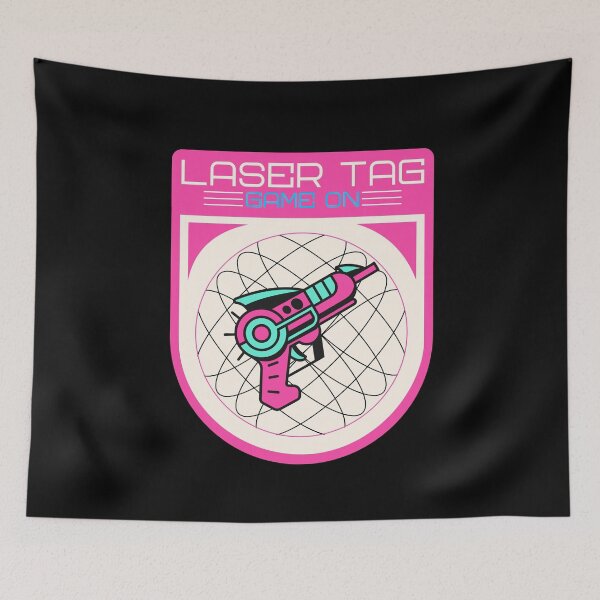 Item preview, Laser Tag Game On Emblem Raygun Pink designed and sold by jacks-tees.