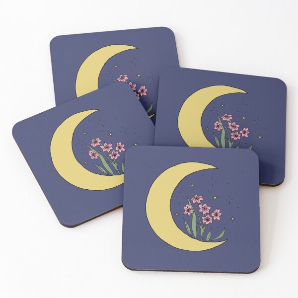 Item preview, Midnight Moon With Flowers And Stars designed and sold by adesignworld.