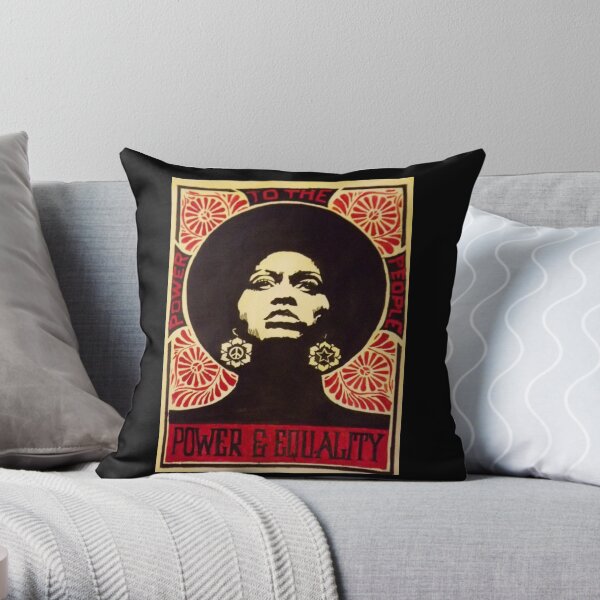 Power and Equality Black Panther Party Art Throw Pillow