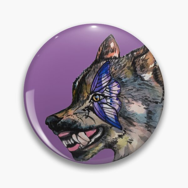 Item preview, Watercolor wolf and butterfly designed and sold by susserain.