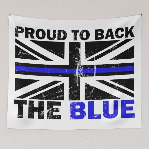 Item preview, UK Police - Proud To Back The Blue Distressed Flag - White designed and sold by AJ-DesignCo.