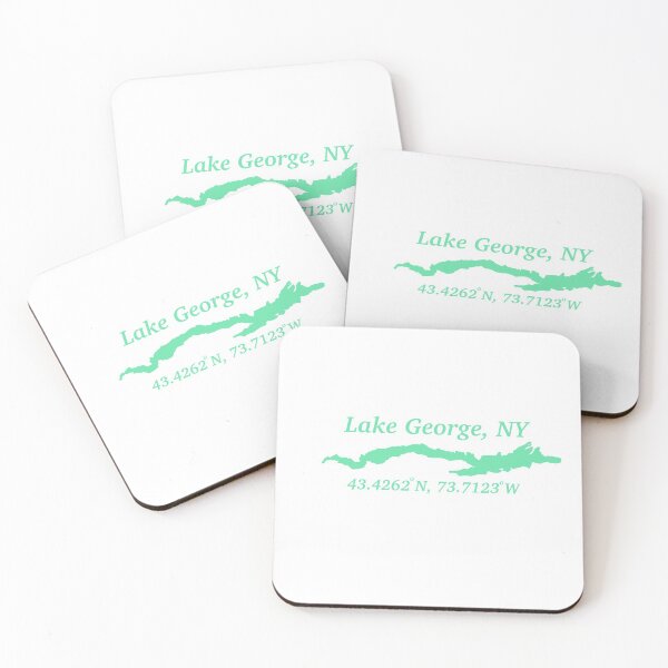 Item preview, green lake george coordinates  designed and sold by BadluckDesigns.