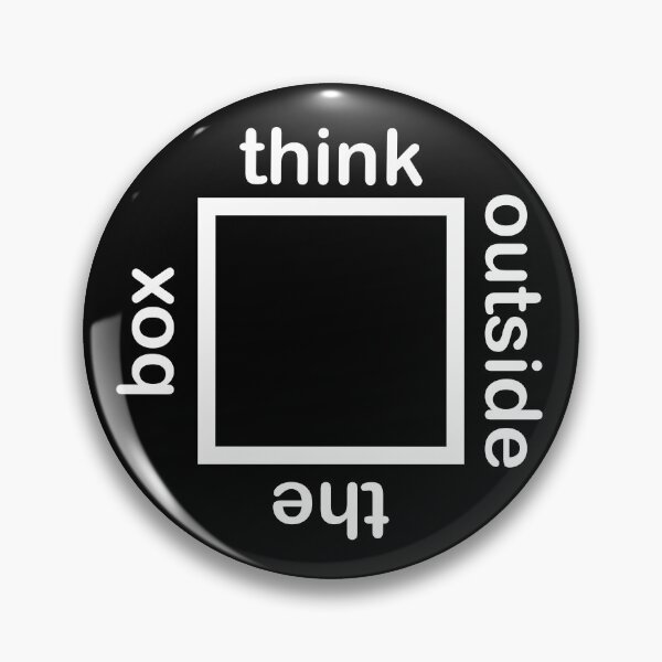 Item preview, Think outside the box meme white designed and sold by BlueHut.