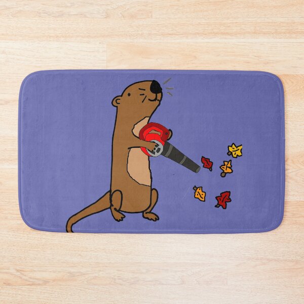 Item preview, Funny Sea Otter using Leaf Blower designed and sold by Nature's Fancy.