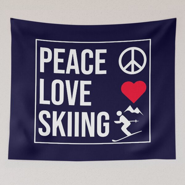 Item preview, Peace Love Skiing designed and sold by CatArtStore.
