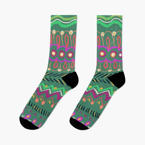 Item preview, Indian Inspired Motifs - Green Background designed and sold by Amandeen.