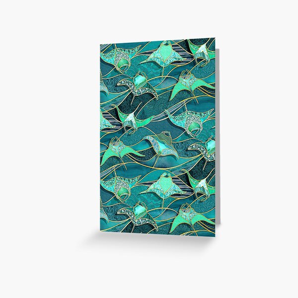 Item preview, Patchwork Manta Rays in Jade and Emerald Green designed and sold by micklyn.