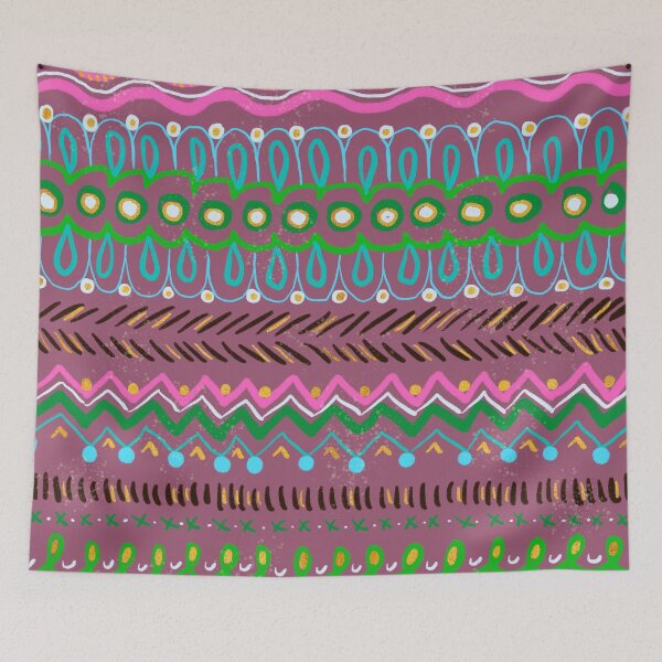 Item preview, Indian Inspired Patterns - Pink Background designed and sold by Amandeen.