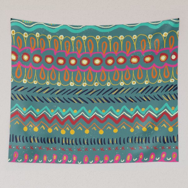Item preview, Indian Inspired Patterns - Blue Background designed and sold by Amandeen.