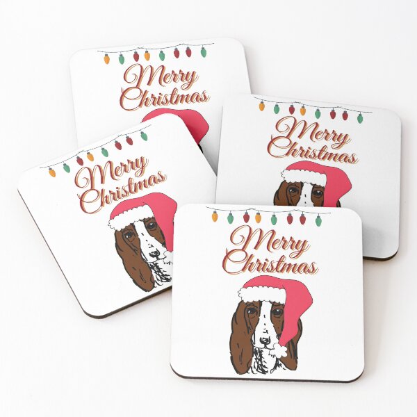 Item preview, Merry Christmas basset hound designed and sold by NinaBetterNot.