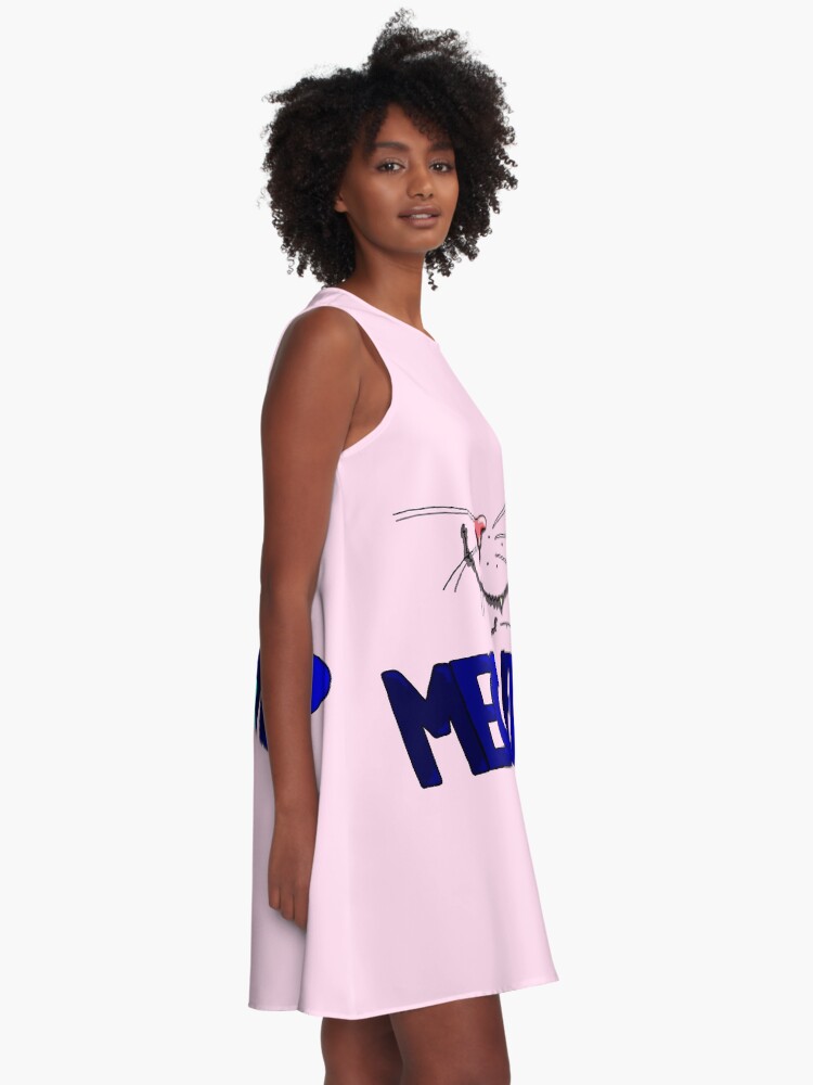 Thumbnail 2 von 4, A-Linien Kleid, Meow or Never & Nosy Cat auf Pink designt und verkauft von Boxcats.
