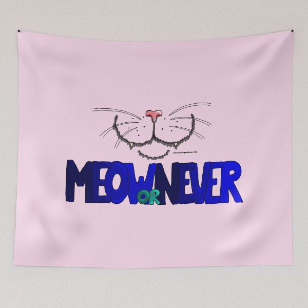 Item preview, Meow or Never & Nosy Cat on Pink designed and sold by Schrödingers Box.