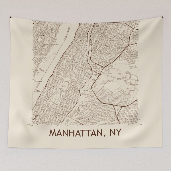 Item preview, Manhattan, NY Topographical Map Vintage designed and sold by PGHPhotoCo.