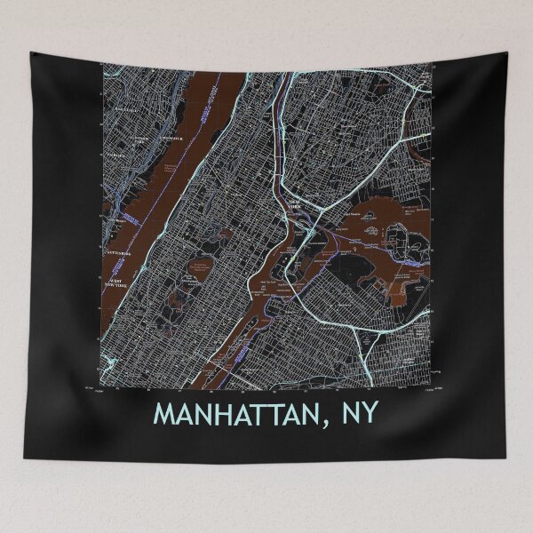 Item preview, Manhattan, NY Topographical Map Dark designed and sold by PGHPhotoCo.