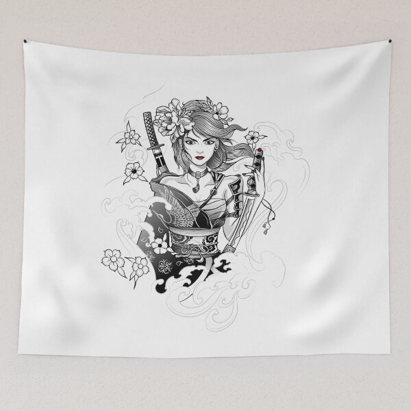 Item preview, Japan Women Warrior With Katana designed and sold by JTS STORE.