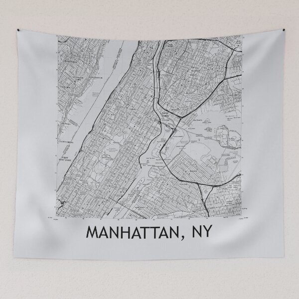Item preview, Manhattan, NY Topographical Map Grey designed and sold by PGHPhotoCo.