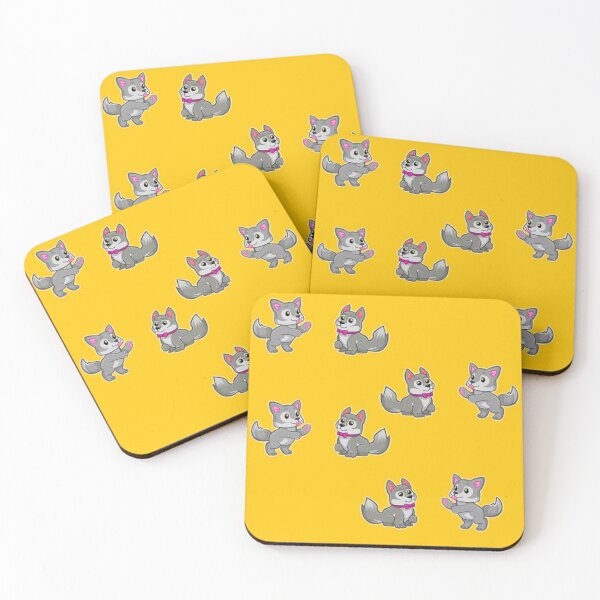 Item preview, Cute playing gray dogs designed and sold by tetibright.
