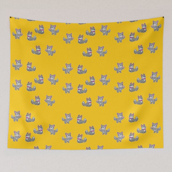Item preview, Cute playing gray dogs designed and sold by tetibright.