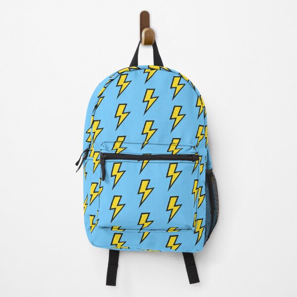 Yellow Lightning Bolts with Bright Blue Background  Backpack