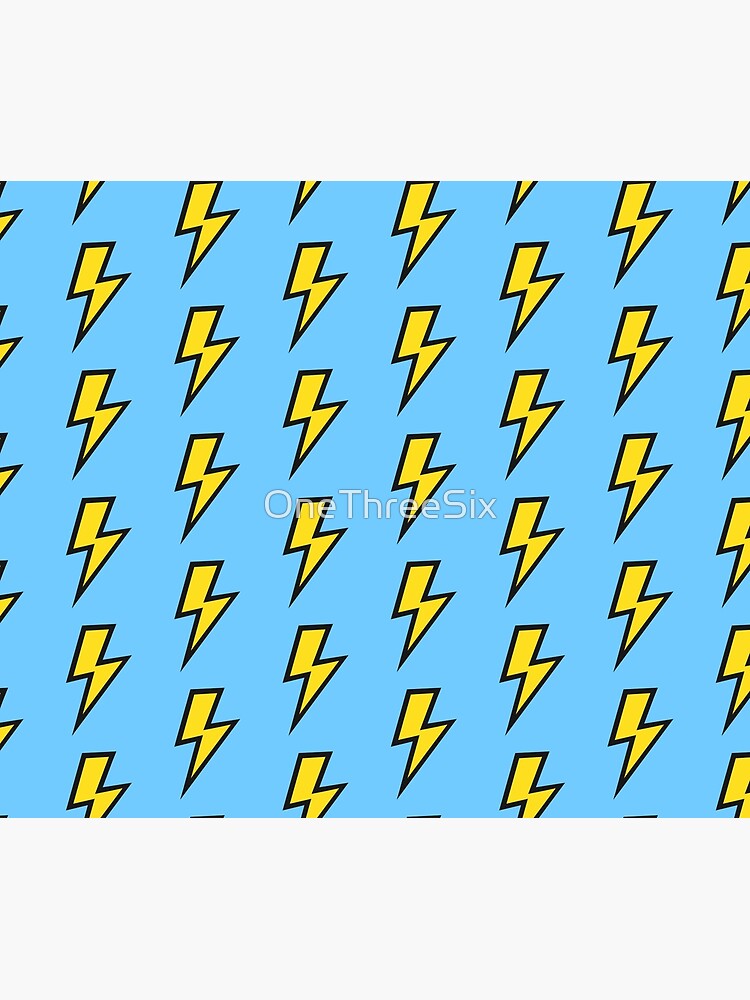 Yellow Lightning Bolts with Bright Blue Background 