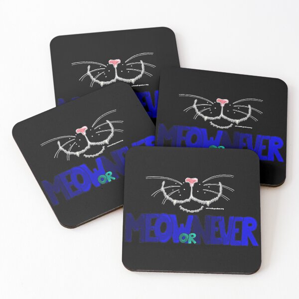 Artikel-Vorschau von Meow or Never & Nosy Cat auf Schwarz, designt und verkauft von Schrödingers Box.