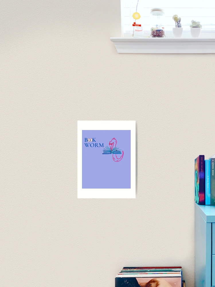Thumbnail 2 of 3, Art Print, Bookworm Worm on a String designed and sold by DesignsofNote.