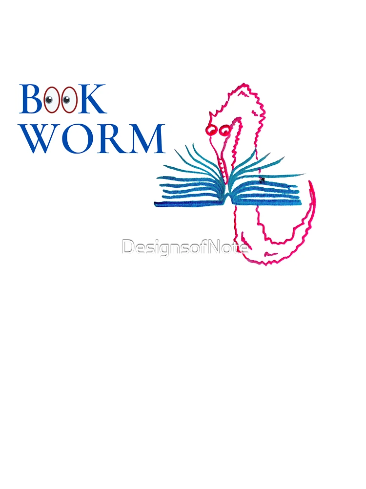 Thumbnail 7 of 7, Oversized T-Shirt, Bookworm Worm on a String designed and sold by DesignsofNote.