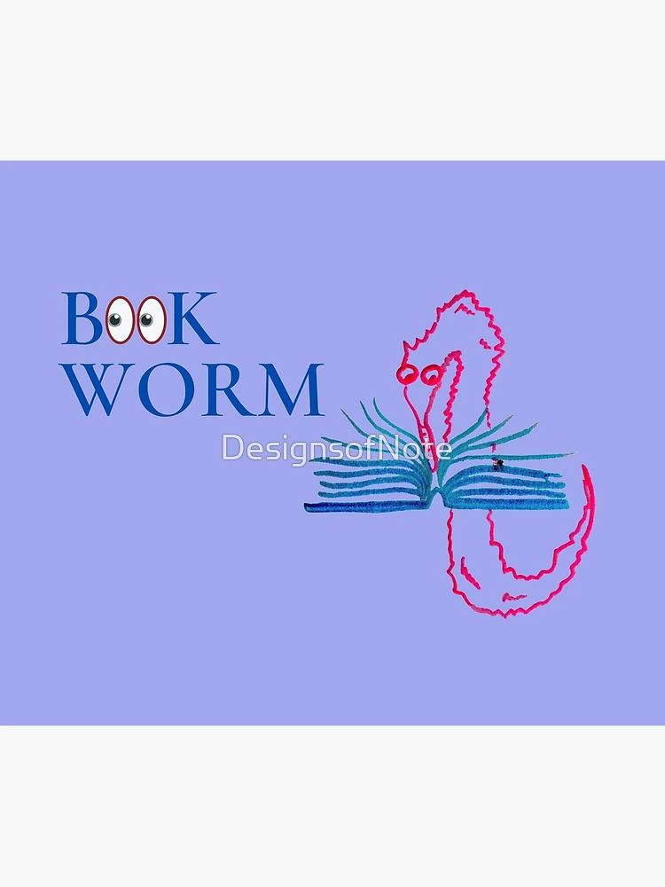 Thumbnail 3 of 3, Tapestry, Bookworm Worm on a String  designed and sold by DesignsofNote.