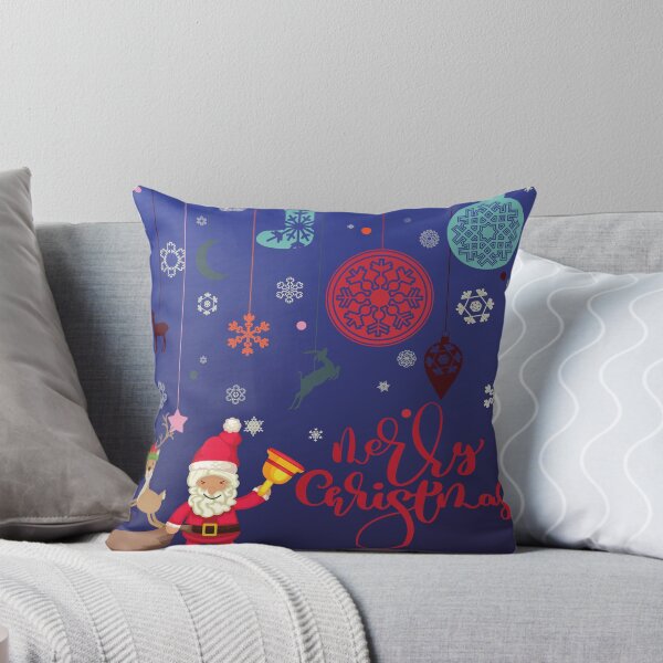 Item preview, Christmas wish with Santa, reindeer, and ornaments on navy blue designed and sold by StarlightTales.