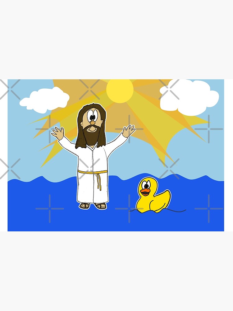"Jesus Walking On Water Bath Duck Christian Humor" Zipper Pouch for