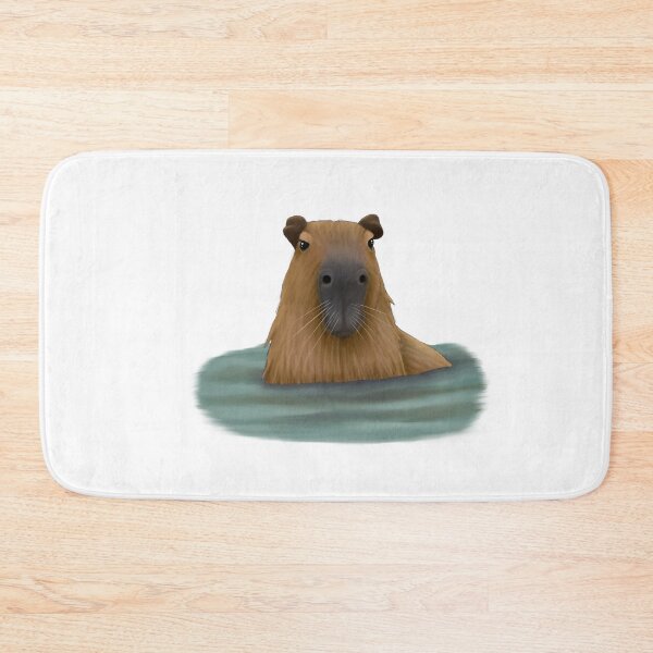 Item preview, Capybara Swimming In Water Painting designed and sold by troyanthonyart.
