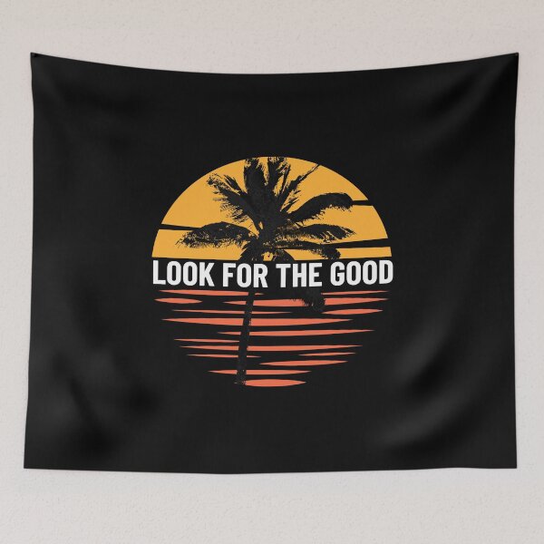 Item preview, Look For The Good with Abstract Sunset and Palm Tree designed and sold by beachchic.