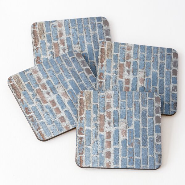 Item preview, Old Blue Brick Wall Pattern designed and sold by luchik-and-co.