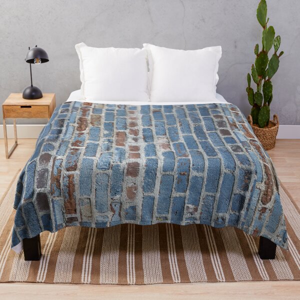 Item preview, Old Blue Brick Wall Pattern designed and sold by luchik-and-co.