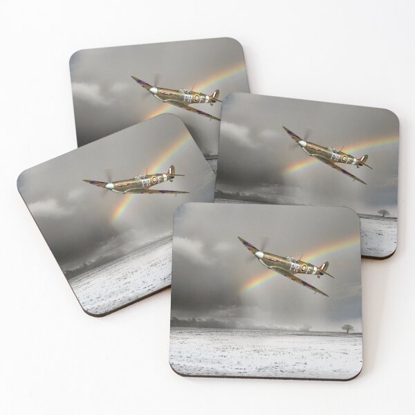 Item preview, Spitfire with snow shower rainbow designed and sold by Flight Artworks.