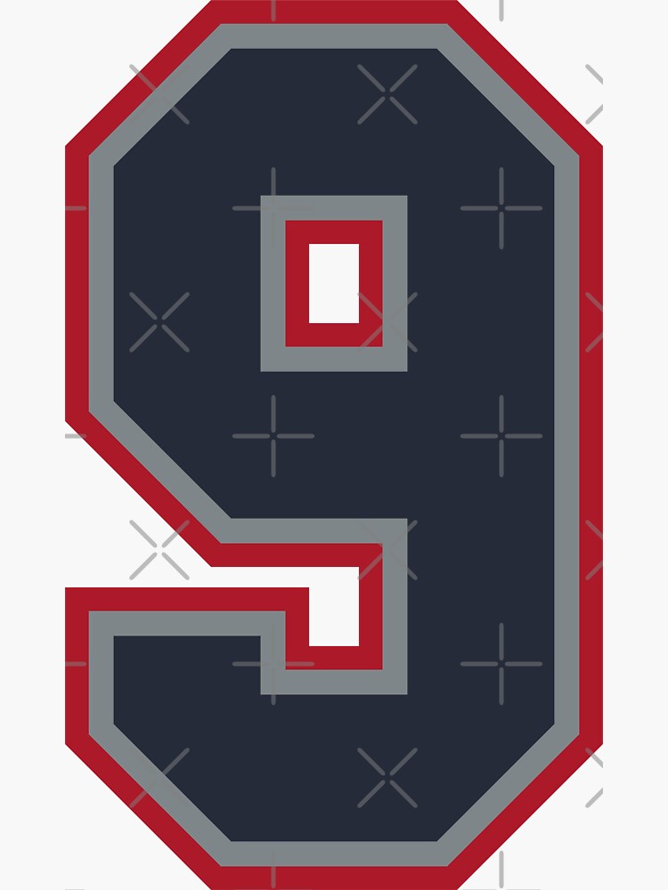 9 Navy Grey Red Sports Number Nine