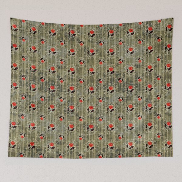 Item preview, Red flower in a cobweb. designed and sold by floraaplus.