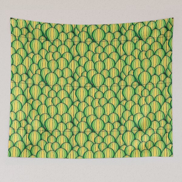 Item preview, Hot air balloon seamless pattern in green lemon yellow designed and sold by Pattern-ify.