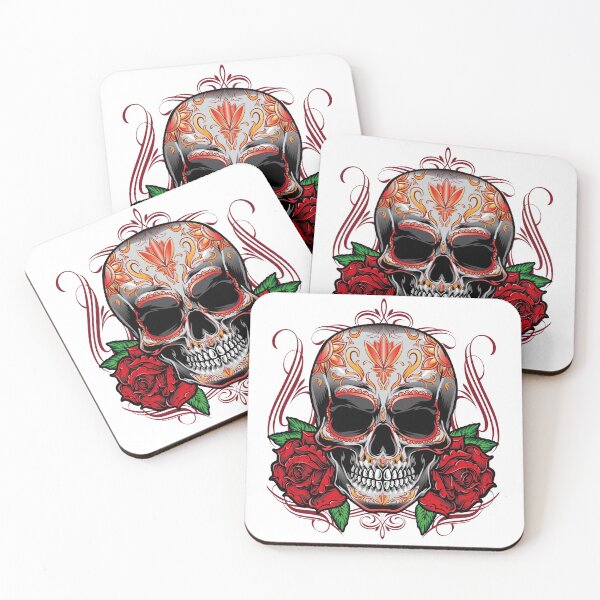 Item preview, Mythical Red Sugar Skull With The Roses  designed and sold by JTS STORE.