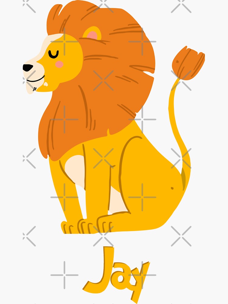 "Jay Lion Baby Boy Wild Animal Name" Sticker for Sale by HelloFromAja