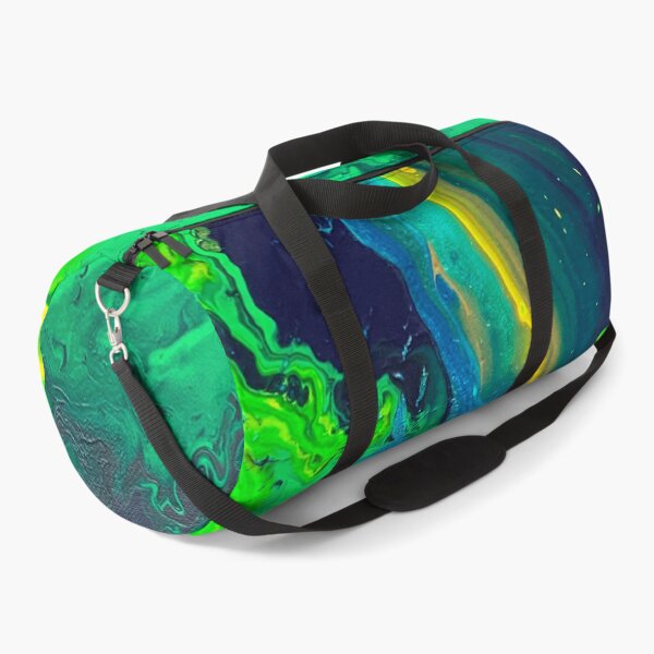 Green acrylic pouring Duffle Bag